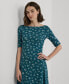 Women's Floral Stretch Cotton Midi Dress