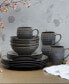 Swirl Graphite 16 Piece Dinnerware Set, Service for 4