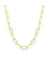 Sterling Silver or Gold Plated Over Sterling Silver 5mm CZ Paperclip Necklace