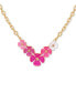 Фото #1 товара GUESS gold-Tone Pink Flower Frontal Necklace, 18" + 2" extender