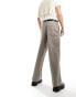 Фото #6 товара Weekday Astro loose fit wide leg trousers in dark beige