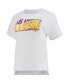 ფოტო #3 პროდუქტის Women's Charcoal, White Los Angeles Lakers Resurgence Slub Burnout Raglan T-shirt and Shorts Sleep Set