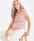 ფოტო #1 პროდუქტის Women's Printed Crewneck Short-Sleeve Tee, Created for Macy's