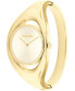 ფოტო #2 პროდუქტის Women's Two Hand Gold-Tone Stainless Steel Bangle Bracelet Watch 30mm