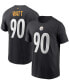 Фото #1 товара Men's T.J. Watt Black Pittsburgh Steelers Name and Number T-shirt