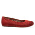 Softwalk Sonoma S1862-653 Womens Red Leather Slip On Ballet Flats Shoes