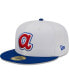 Фото #1 товара Men's White, Royal Atlanta Braves Optic 59FIFTY Fitted Hat