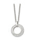 Chisel white Enameled Crystals Open Circle Pendant Cable Chain