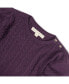 Big Girls Organic Long Sleeve Cable Bodice Sweater Dress Plum heather cable bodice, 7 - фото #2