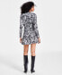 Фото #2 товара Women's Printed Ruched Mini Dress, Created for Macy's