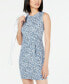 Фото #1 товара MAISON JULES Women's Floral Sleeveless Crew Neck Mini Sheath Dress Blue L