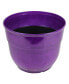 Фото #3 товара Glazed Brushed Happy Large Plastic Planter Dark Purple 15 Inch