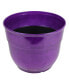 Glazed Brushed Happy Large Plastic Planter Dark Purple 15 Inch