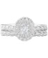 ფოტო #3 პროდუქტის Diamond Oval Halo Bridal Set (3/4 ct. t.w.) in 14k White Gold