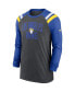 Фото #2 товара Men's Heathered Charcoal, Royal Los Angeles Rams Tri-Blend Raglan Athletic Long Sleeve Fashion T-shirt