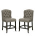 Colette Tufted Upholstered Pub Chair (Set of 2)