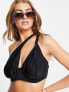 Фото #5 товара We Are We Wear Fuller Bust underwire one shoulder bikini top in black