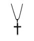 Stainless Steel Black Plated Polished Cross Necklace 24 - фото #1