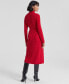 ფოტო #2 პროდუქტის Women's Cashmere Cable-Knit Mock Neck Midi Dress, Created for Macy's