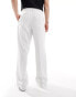 Фото #2 товара ASOS DESIGN smart wide leg trousers in white textured fabric