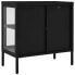 Sideboard ABDES Stahl und Glas Schwarz