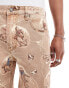 Guess Originals relaxed fit denim jeans in beige with all over cowboy print Бежевый, W34 - фото #3