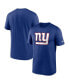 Фото #2 товара Men's Royal New York Giants Legend Logo Performance T-shirt