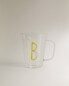 Borosilicate mug with initial b