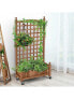 Фото #3 товара 50 Inch Wood Planter Box with Trellis Mobile Raised Bed for Climbing Plant