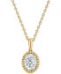 ფოტო #1 პროდუქტის Diamond Bead Frame 16" Pendant Necklace (1/4 ct. t.w.) in 14k Two-Tone Gold