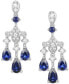 ფოტო #3 პროდუქტის Lab-Grown Blue Sapphire (1-1/4 ct. t.w.) & Lab-Grown White Sapphire (1/3 ct. t.w.) Chandelier Drop Earrings in Sterling Silver