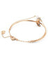 Rose Gold-Tone Pavé Crescent Moon & Imitation Pearl Double-Row Bangle Bracelet