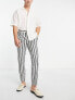 ASOS DESIGN smart tapered trousers in white preppy stripe