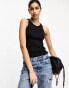 NA-KD ribbed tank top in black Черный, XS - фото #1