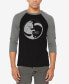 Men's Raglan Sleeves Yin Yang Cat Baseball Word Art T-shirt