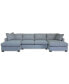 Фото #3 товара Nightford 146" 3-Pc. Fabric Double Chaise Sectional, Created for Macy's