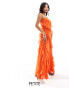 Фото #1 товара Forever New Petite bandeau ruffle midaxi dress in orange