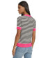 Фото #2 товара Women's Striped Crewneck Logo Sweater