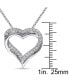 Фото #3 товара Macy's lab-Created White Sapphire Heart 18" Pendant Necklace (5/8 ct. t.w.) in Sterling Silver