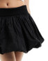 Mango bubble hem mini skirt in black