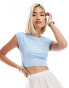 Noisy May star sign cropped baby tee in light blue