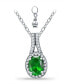 ფოტო #1 პროდუქტის Created Green Quartz and Cubic Zirconia Halo Pendant