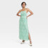 Фото #1 товара Women's Jacquard Maxi Slip Dress - A New Day Green M