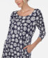 Women's Printed Geometric Circle Tunic Top Синий, Средний - фото #4