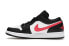 Кроссовки Nike Air Jordan 1 Low Black Siren Red (Черно-белый)