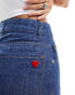 Love Moschino panelled high waisted wide leg jeans in blue