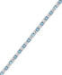 Simulated Cubic Zirconia Alternating Line Bracelet in Silver Plate