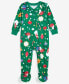 ფოტო #1 პროდუქტის Family Pajamas Baby Cotton Snug-Fit Ornament Toss Footed Pajamas, Created for Macy's