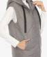 ფოტო #4 პროდუქტის Women's Diamond Quilted Hooded Long Puffer Vest Jacket