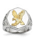 ფოტო #1 პროდუქტის Stainless Steel Yellow IP-plated Sterling Silver Eagle Ring